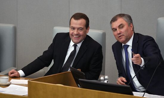 Prime Minister Dmitry Medvedev presents Government report at State Duma