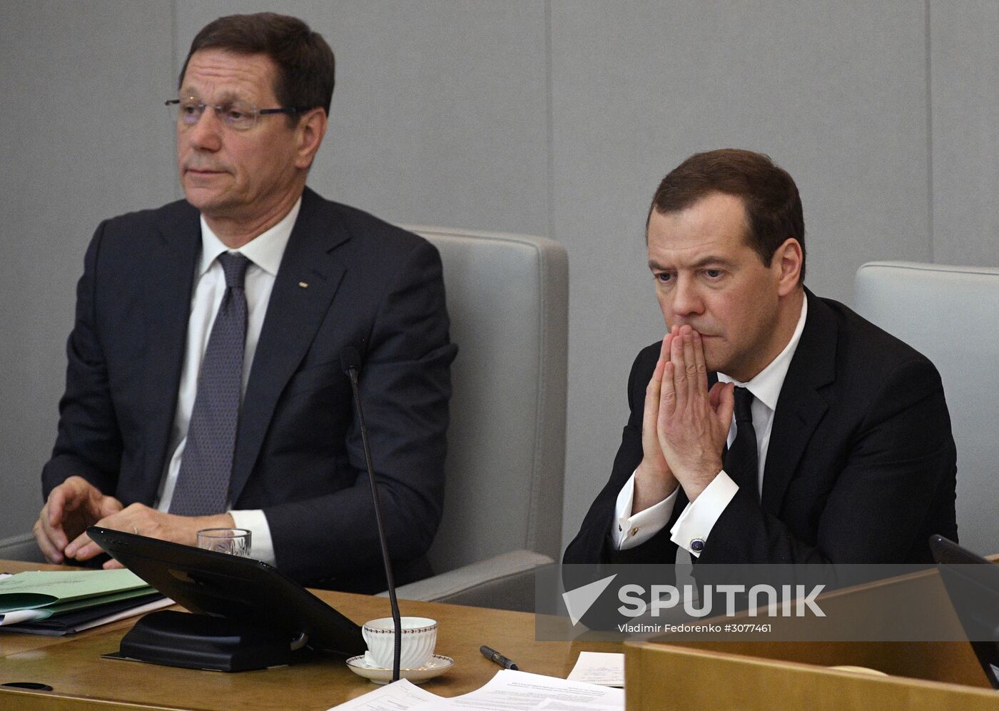 Prime Minister Dmitry Medvedev addresses plenary meeting in the State Duma
