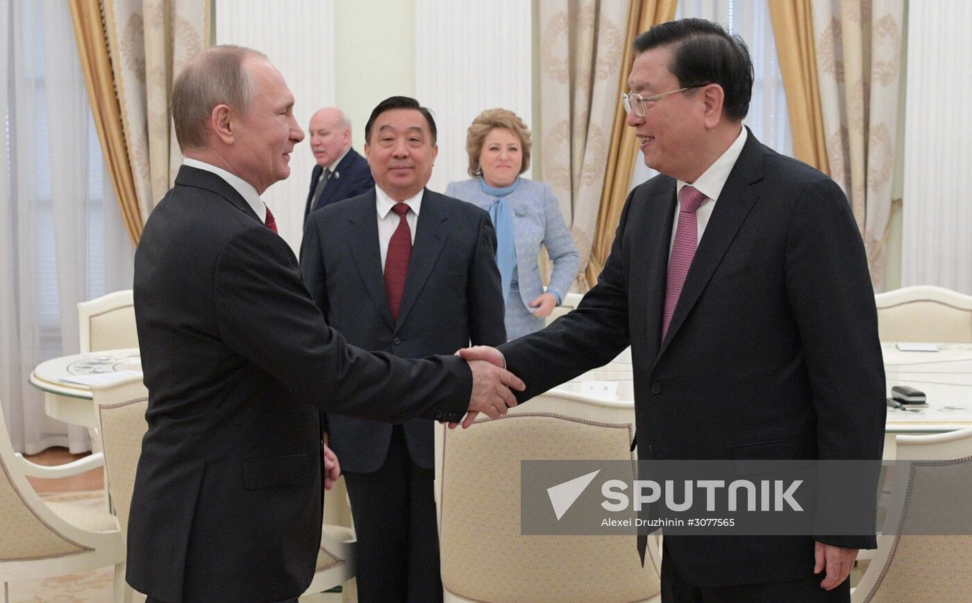 President Vladimir Putin's meeting with China's NPC Standing Committee Chairman Zhang Dejiang