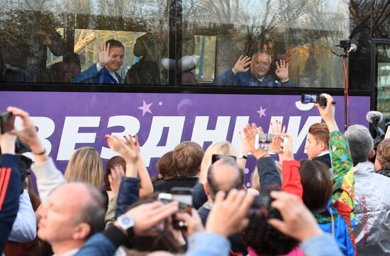 Soyuz-FG carrier rocket with manned spacecraft Soyuz MS-04 launches from Baikonur