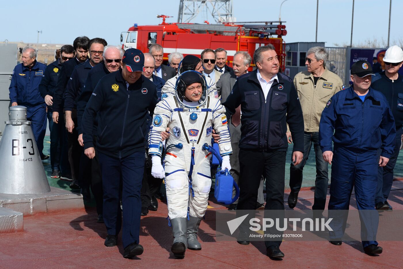 Soyuz-FG carrier rocket with manned spacecraft Soyuz MS-04 launches from Baikonur