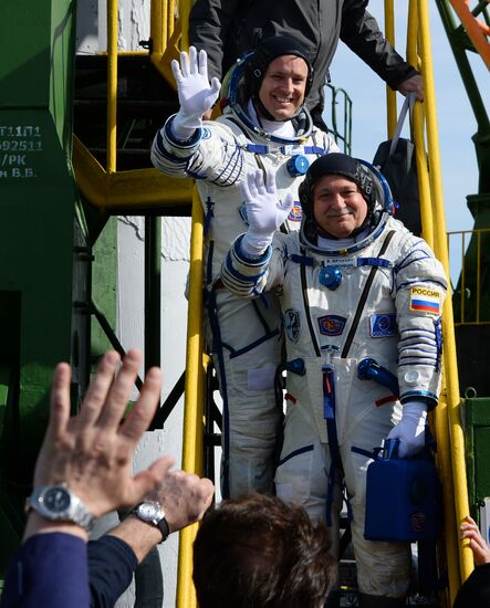 Soyuz-FG carrier rocket with manned spacecraft Soyuz MS-04 launches from Baikonur