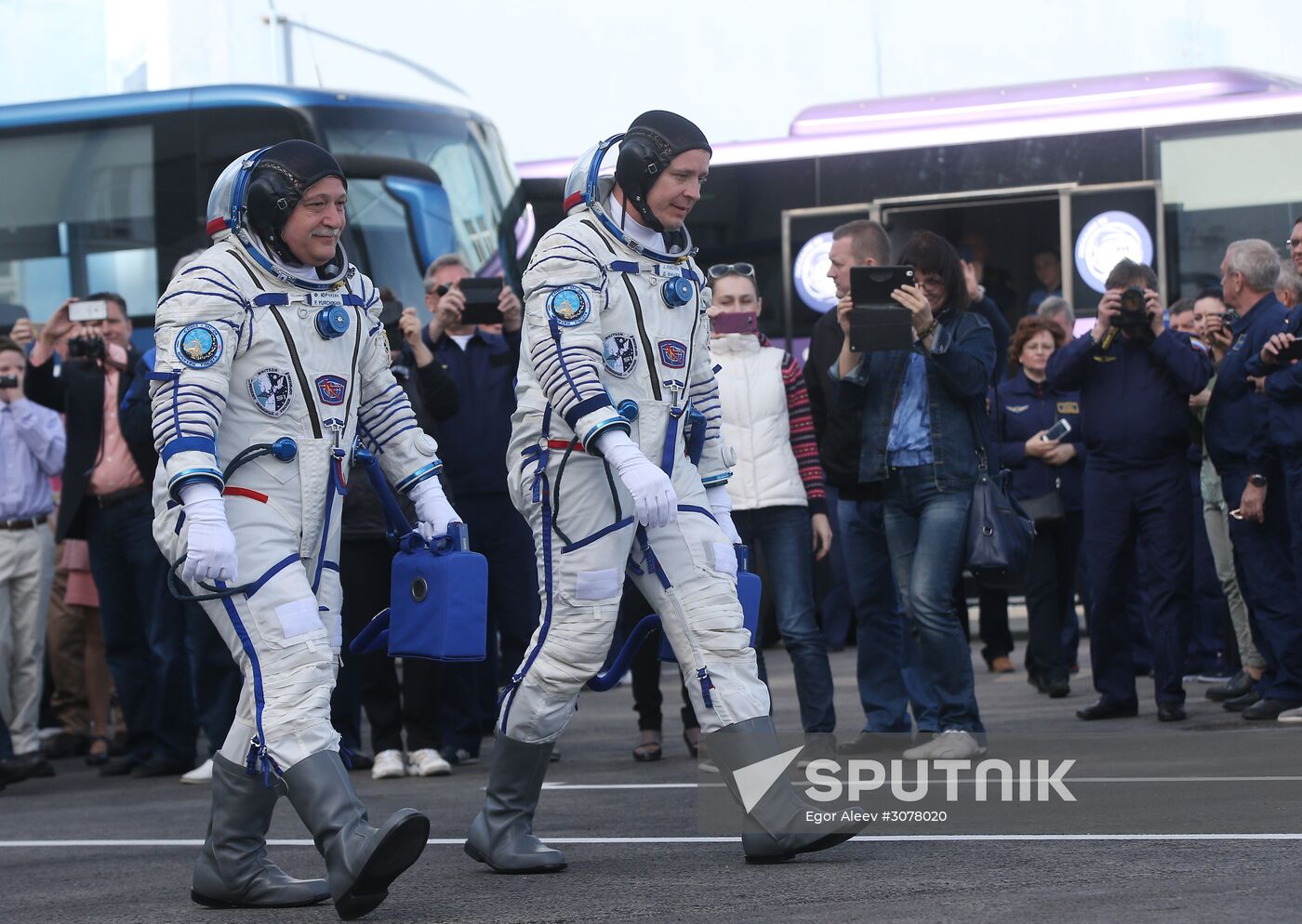 Soyuz-FG carrier rocket with manned spacecraft Soyuz MS-04 launches from Baikonur
