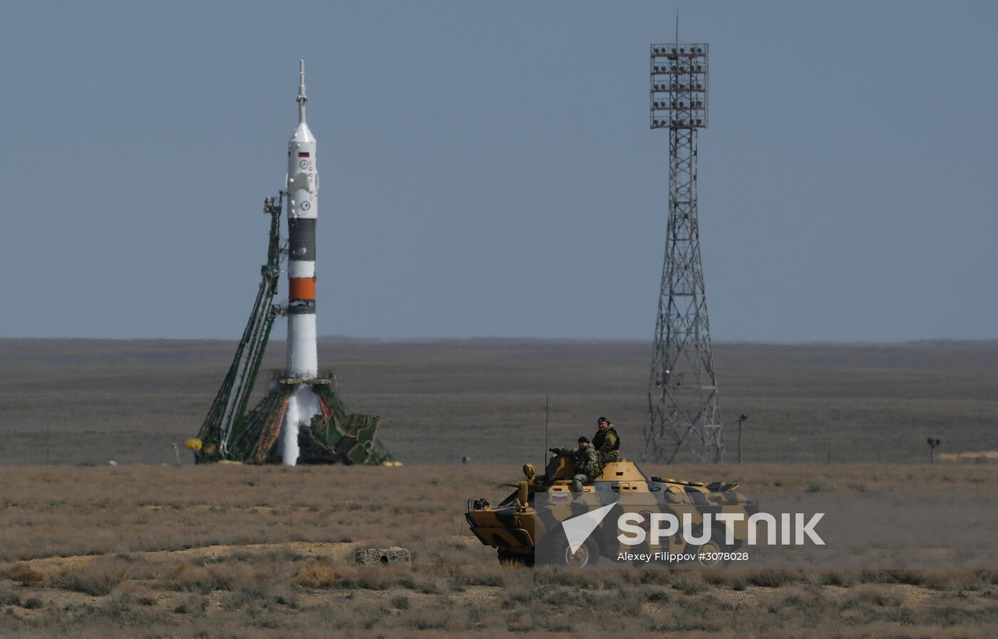 Soyuz-FG carrier rocket with manned spacecraft Soyuz MS-04 launches from Baikonur