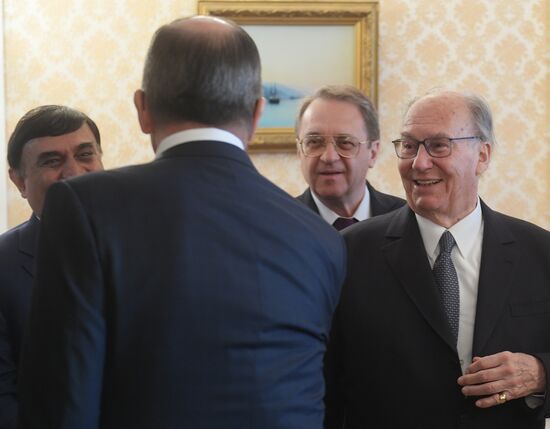 Russian Foreign Minister Sergei Lavrov meets with Prince Shah Karim Al Hussaini, Aga Khan IV