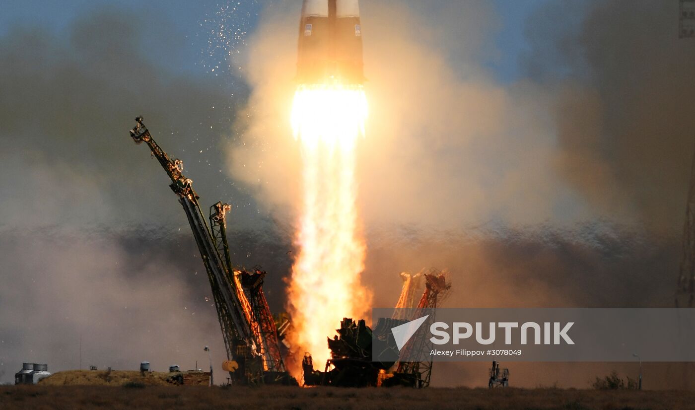 Soyuz-FG carrier rocket with manned spacecraft Soyuz MS-04 launches from Baikonur