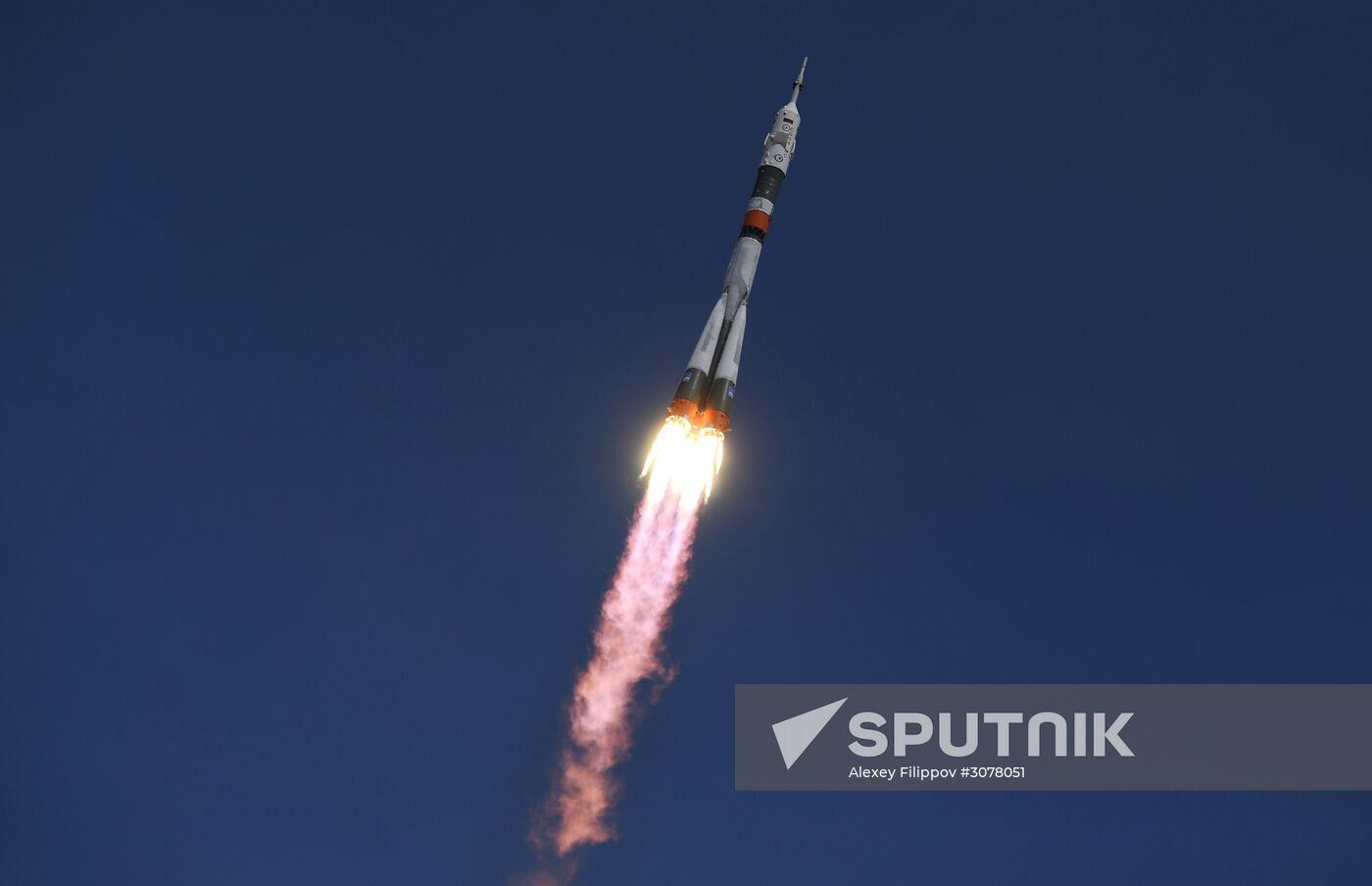 Soyuz-FG carrier rocket with manned spacecraft Soyuz MS-04 launches from Baikonur