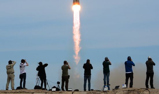 Soyuz-FG carrier rocket with manned spacecraft Soyuz MS-04 launches from Baikonur