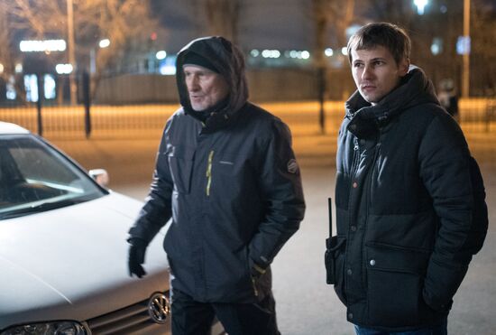 On set of The Envelope