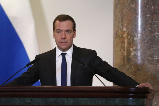 Russian Prime Minister Dmitry Medvedev attends expanded meeting of Finance Ministry Board