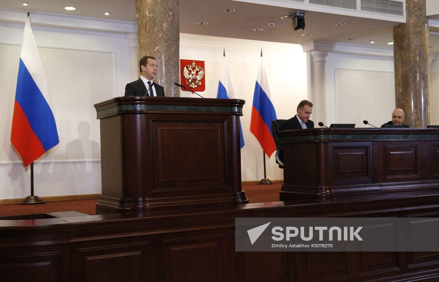 Russian Prime Minister Dmitry Medvedev attends expanded meeting of Finance Ministry Board
