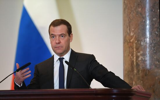 Russian Prime Minister Dmitry Medvedev attends expanded meeting of Finance Ministry Board