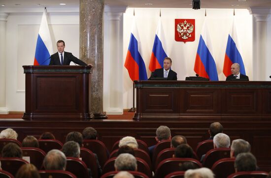 Russian Prime Minister Dmitry Medvedev attends expanded meeting of Finance Ministry Board