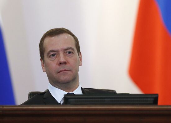Russian Prime Minister Dmitry Medvedev attends expanded meeting of Finance Ministry Board