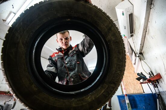 Tire service center in Veliky Novgorod