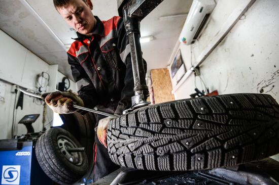 Tire service center in Veliky Novgorod