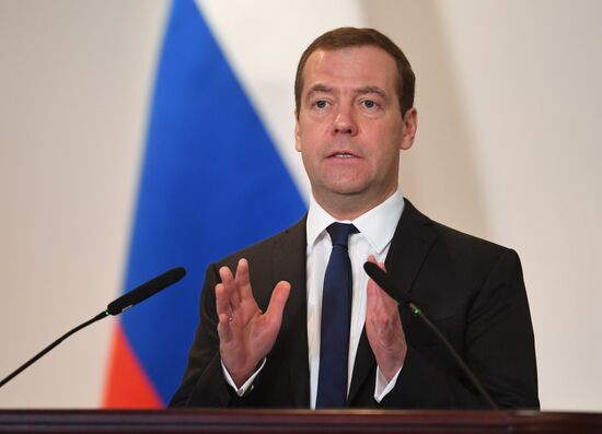 Russian Prime Minister Dmitry Medvedev attends expanded meeting of Finance Ministry Board