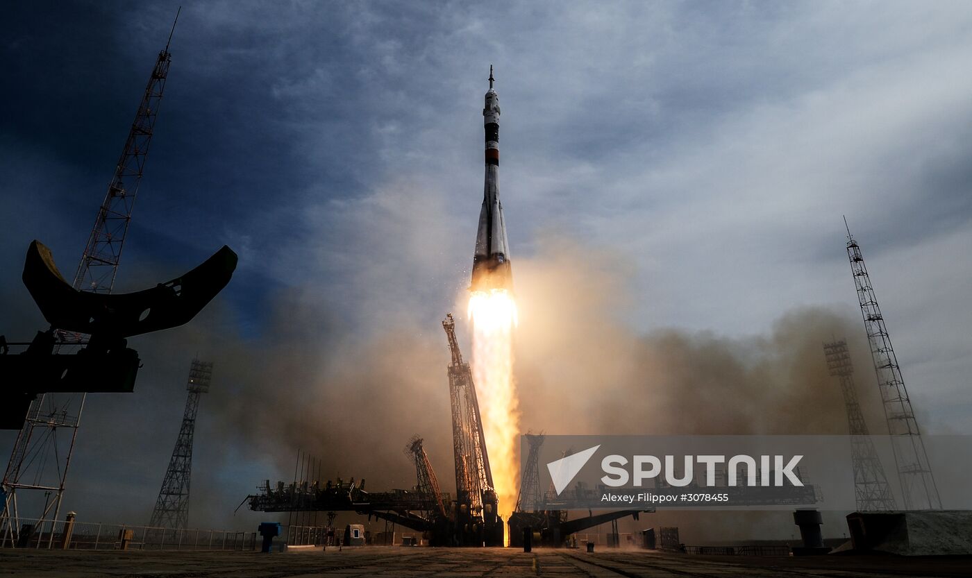 Launch of Soyuz-FG carrier rocket with Soyuz MS-04 aboard from Baikonur space center