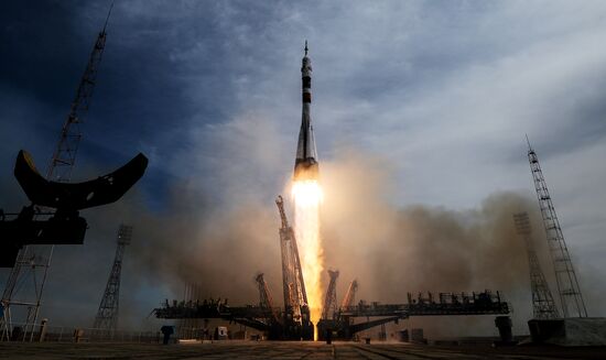 Launch of Soyuz-FG carrier rocket with Soyuz MS-04 aboard from Baikonur space center