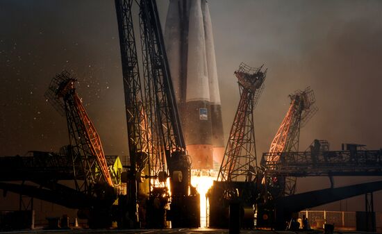 Launch of Soyuz-FG carrier rocket with Soyuz MS-04 aboard from Baikonur space center