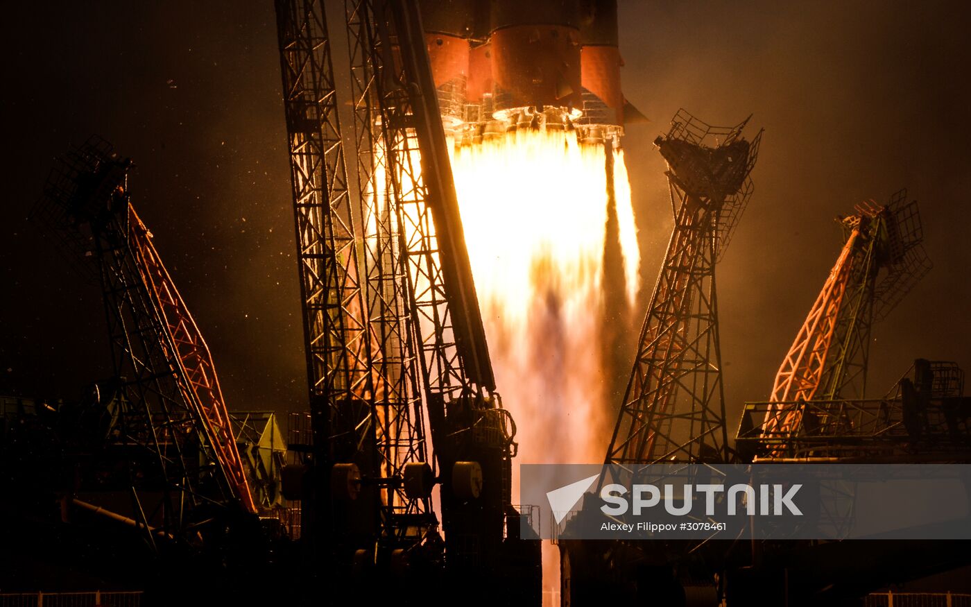 Launch of Soyuz-FG carrier rocket with Soyuz MS-04 aboard from Baikonur space center