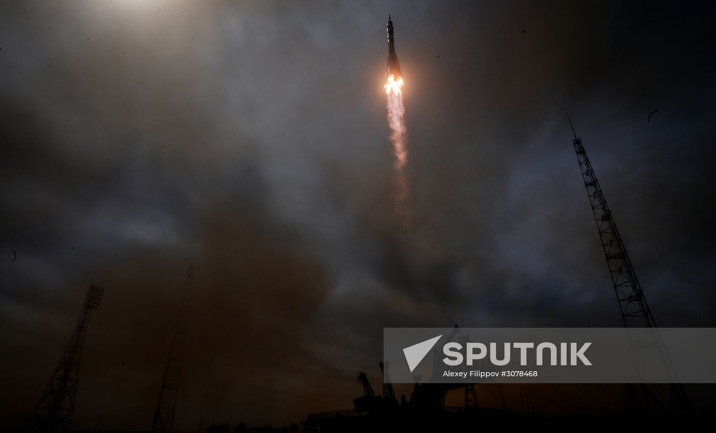 Launch of Soyuz-FG carrier rocket with Soyuz MS-04 aboard from Baikonur space center