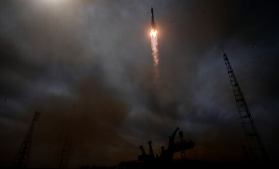 Launch of Soyuz-FG carrier rocket with Soyuz MS-04 aboard from Baikonur space center