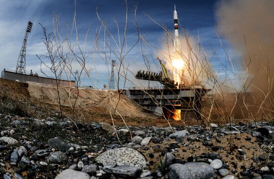 Launch of Soyuz-FG carrier rocket with Soyuz MS-04 aboard from Baikonur space center