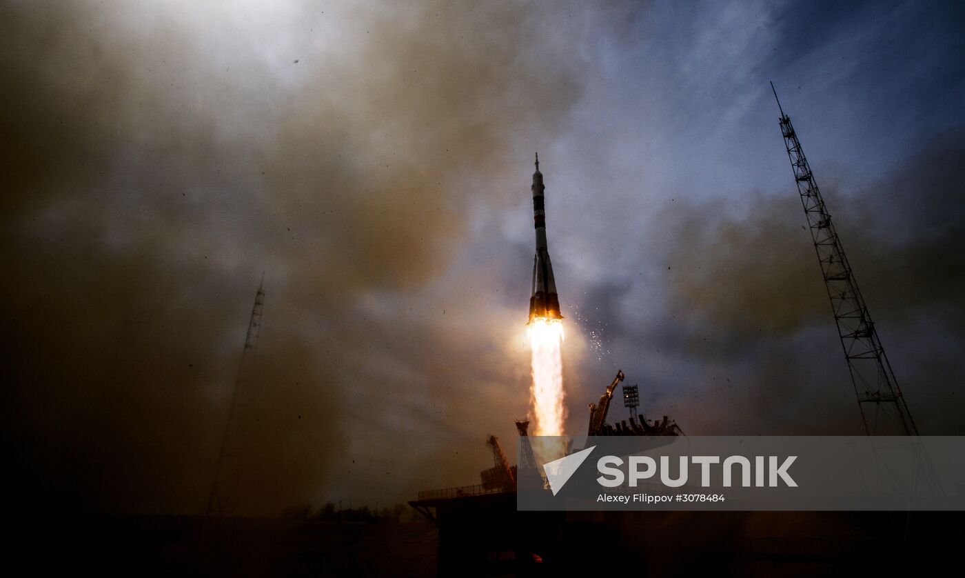 Launch of Soyuz-FG carrier rocket with Soyuz MS-04 aboard from Baikonur space center