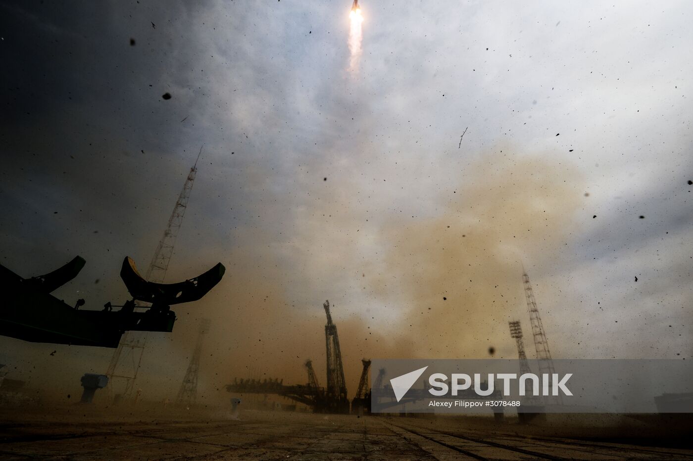 Launch of Soyuz-FG carrier rocket with Soyuz MS-04 aboard from Baikonur space center