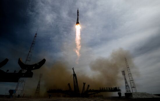 Launch of Soyuz-FG carrier rocket with Soyuz MS-04 aboard from Baikonur space center