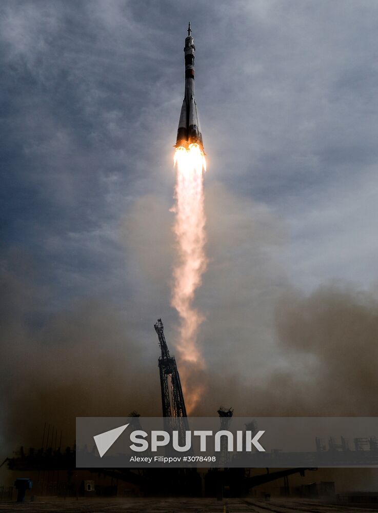 Launch of Soyuz-FG carrier rocket with Soyuz MS-04 aboard from Baikonur space center