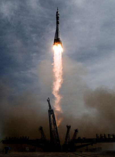 Launch of Soyuz-FG carrier rocket with Soyuz MS-04 aboard from Baikonur space center