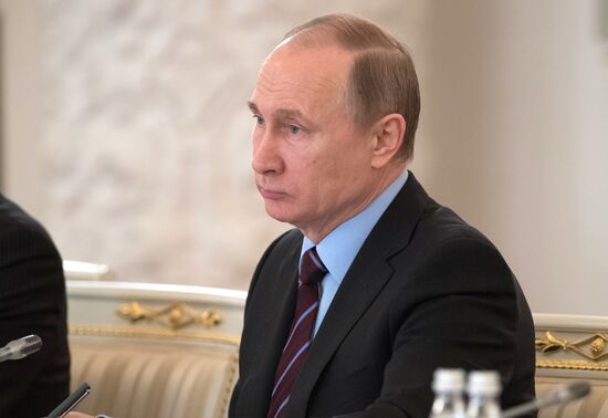 Russian President Vladimir Putin chairs meeting of Russian Pobeda (Victory) Organizing Committee