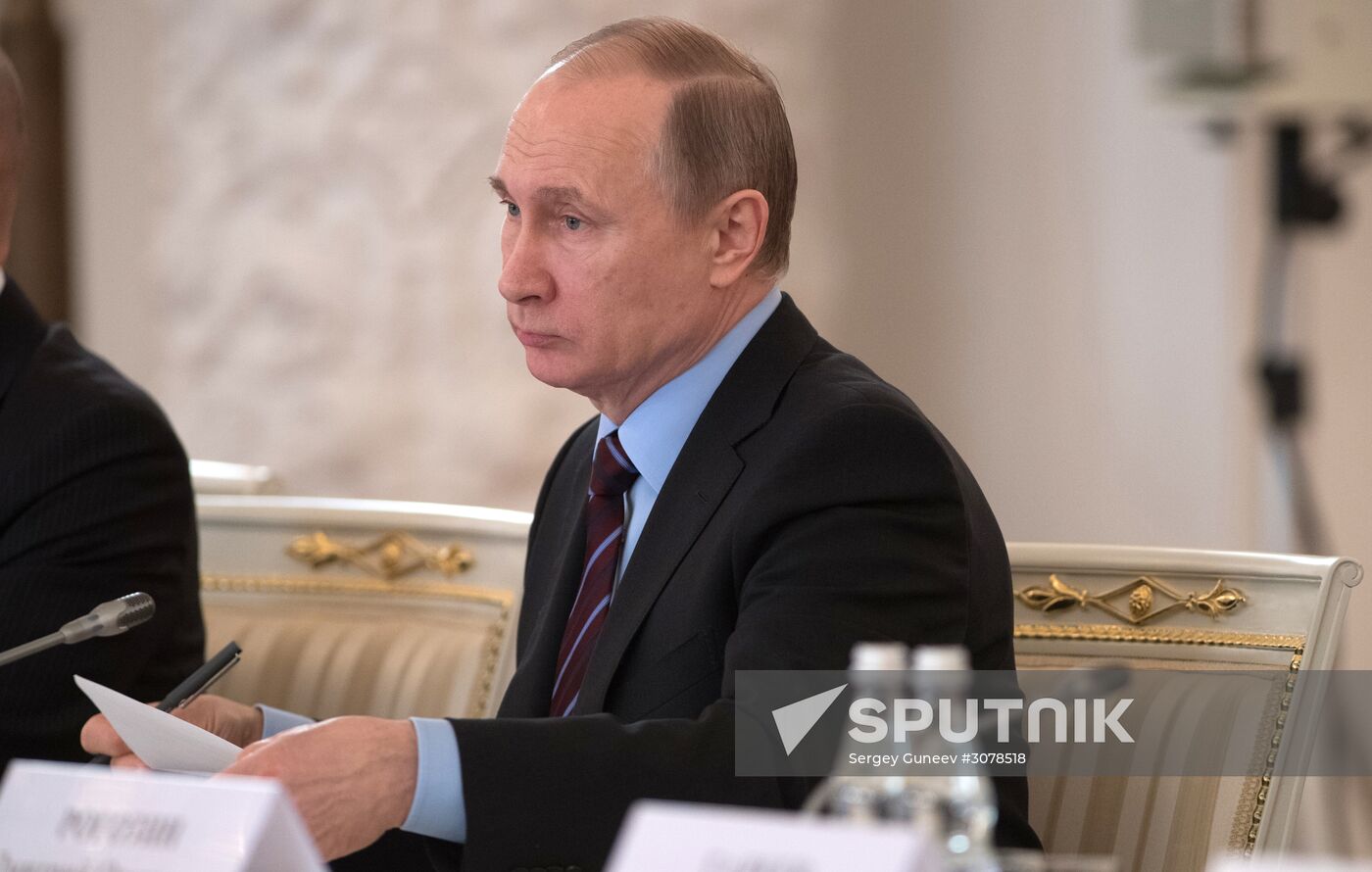 Russian President Vladimir Putin chairs meeting of Russian Pobeda (Victory) Organizing Committee