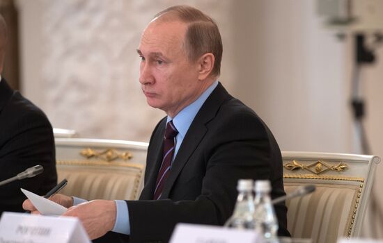 Russian President Vladimir Putin chairs meeting of Russian Pobeda (Victory) Organizing Committee
