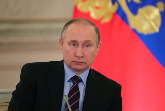 Russian President Vladimir Putin chairs meeting of Russian Pobeda (Victory) Organizing Committee