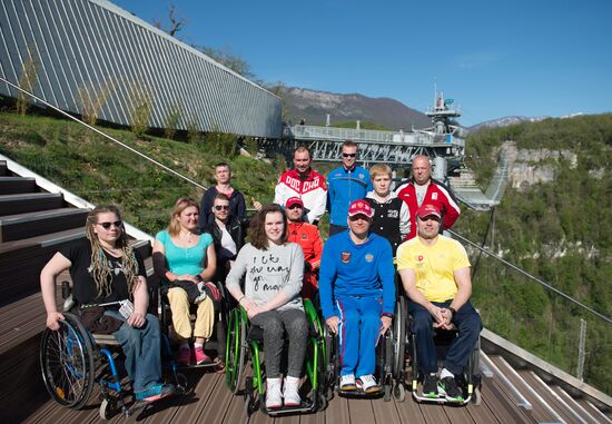 Russian Paralympic cycling team tours Skypark in Sochi