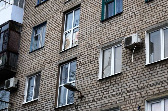 Aftermath of shelling in Donetsk region