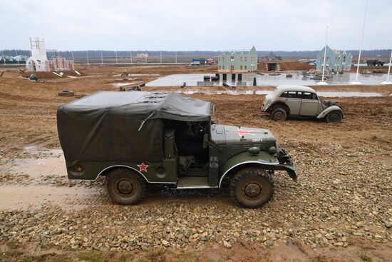 Rehearsal of military historical re-enactment The Battle of Berlin