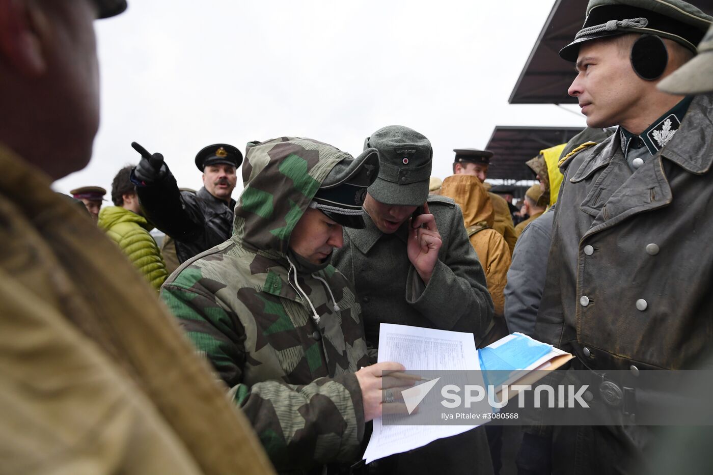 Rehearsal of military historical re-enactment The Battle of Berlin