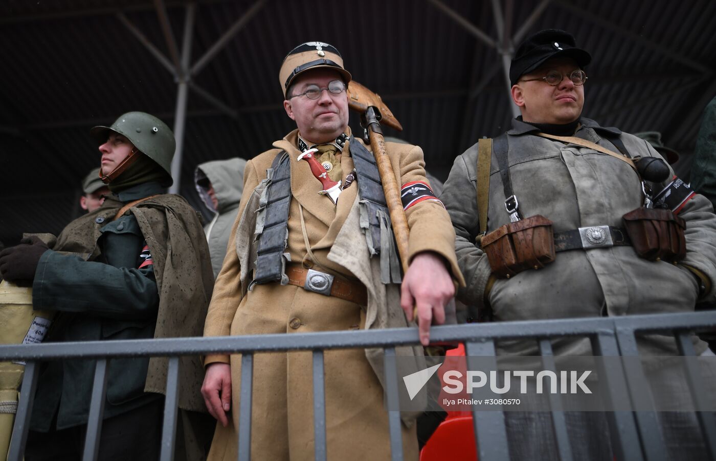 Rehearsal of military historical re-enactment The Battle of Berlin