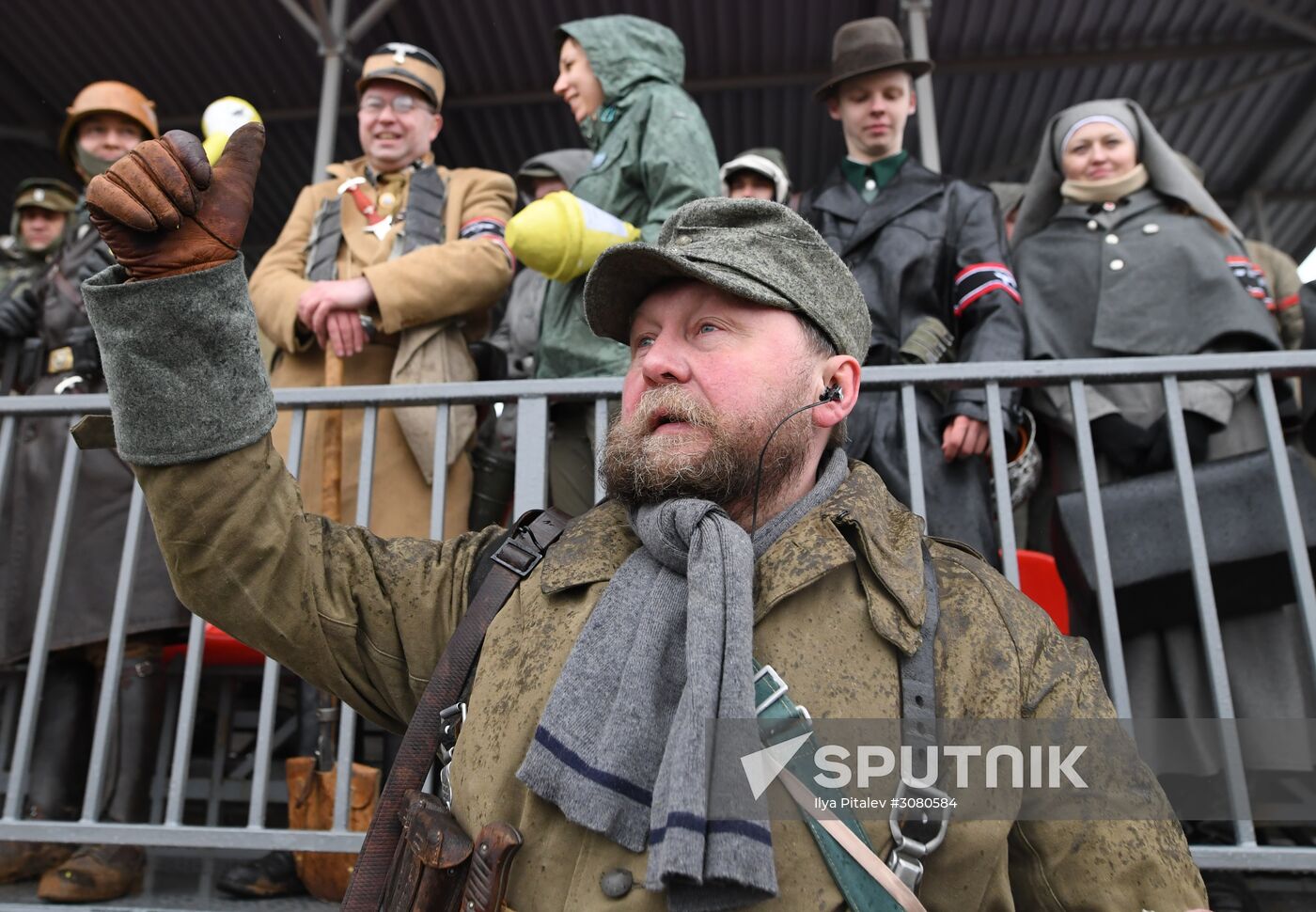 Rehearsal of military historical re-enactment The Battle of Berlin