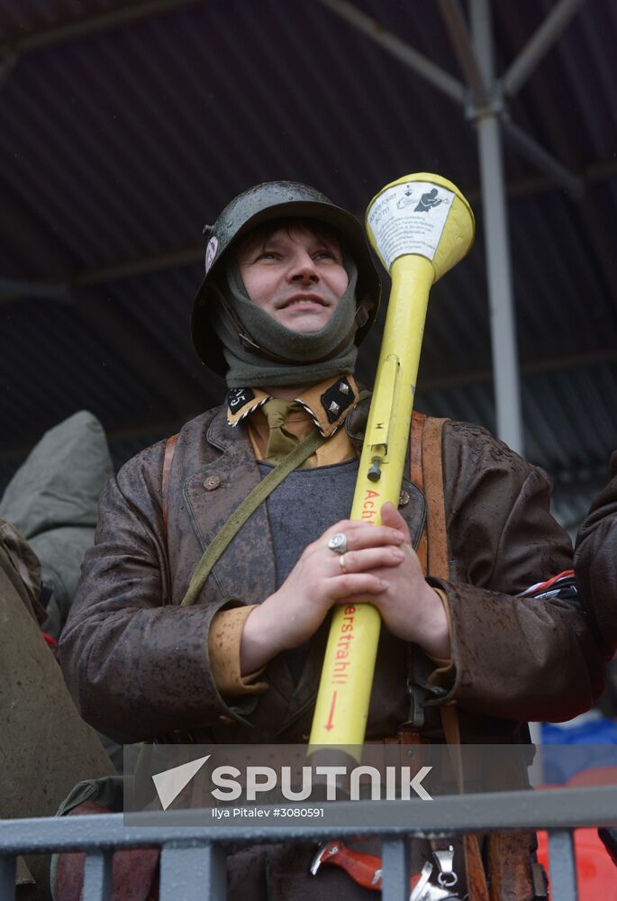 Rehearsal of military historical re-enactment The Battle of Berlin