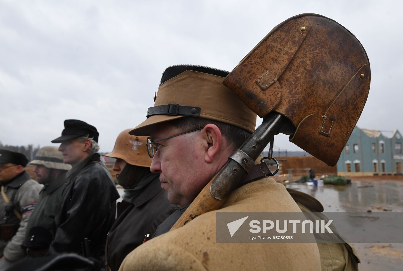 Rehearsal of military historical re-enactment The Battle of Berlin