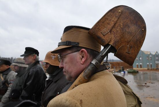 Rehearsal of military historical re-enactment The Battle of Berlin