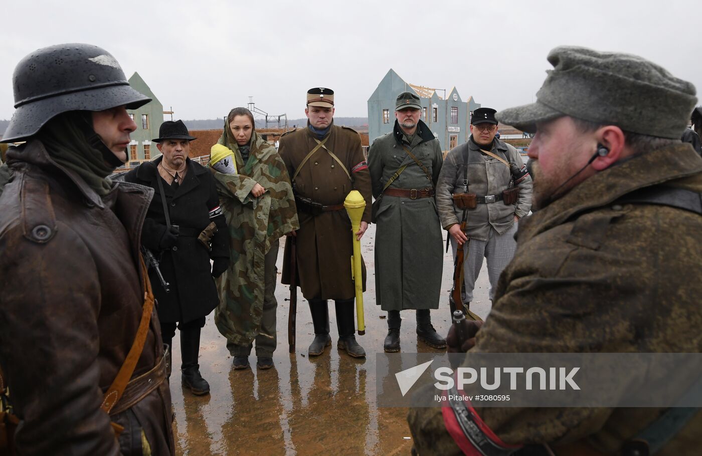 Rehearsal of military historical re-enactment The Battle of Berlin