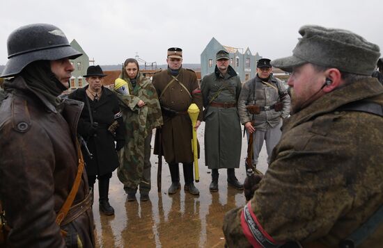 Rehearsal of military historical re-enactment The Battle of Berlin