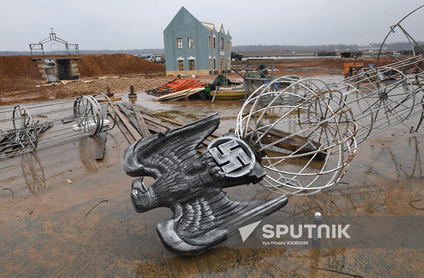 Rehearsal of military historical re-enactment The Battle of Berlin