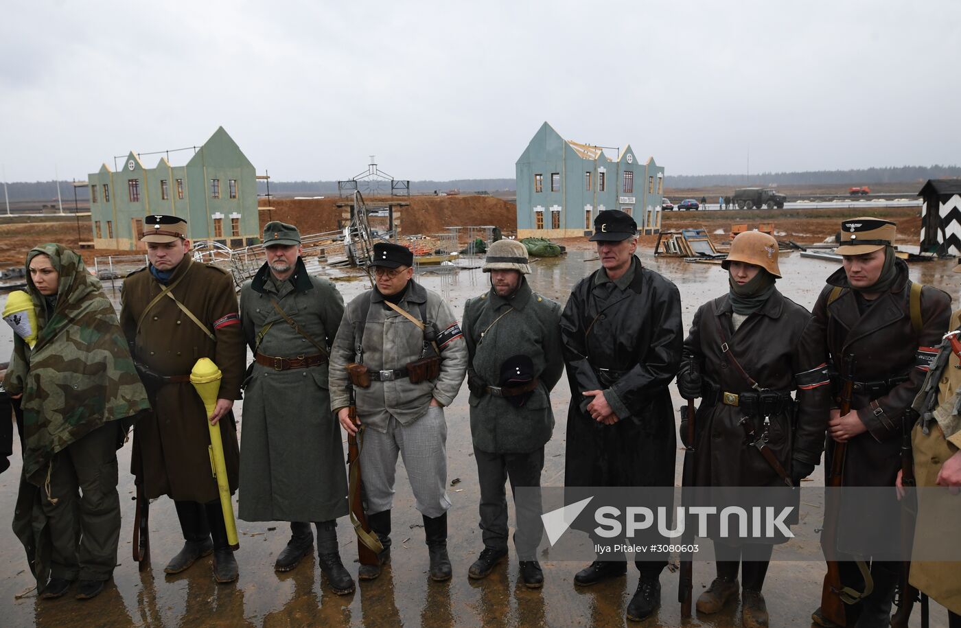 Rehearsal of military historical re-enactment The Battle of Berlin